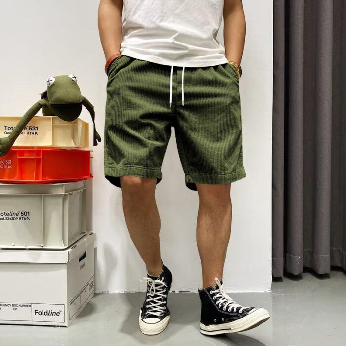 Men’s Vintage Cargo Shorts – Corduroy Summer Style - Image 4