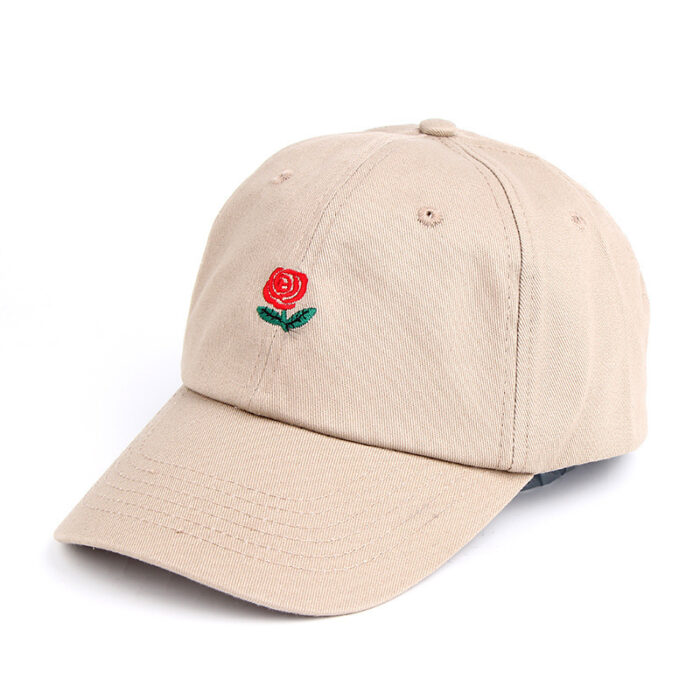 Women’s Rose Embroidered Sun Hat – Korean Style