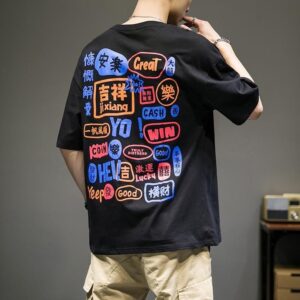 Men’s Manga Graphic Tee – Harajuku Cotton Style