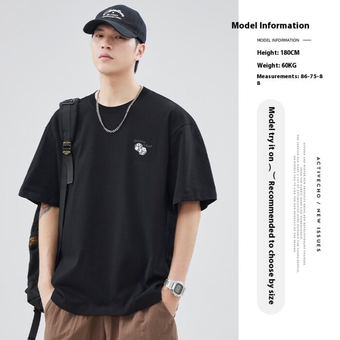 Men’s Japanese Cotton Embroidered Tee – Summer Style - Image 8