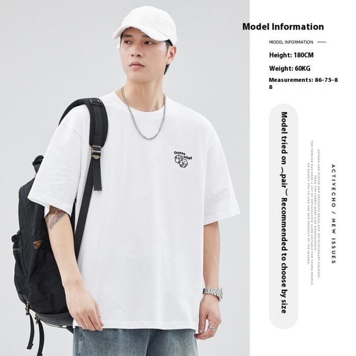 Men’s Japanese Cotton Embroidered Tee – Summer Style - Image 3