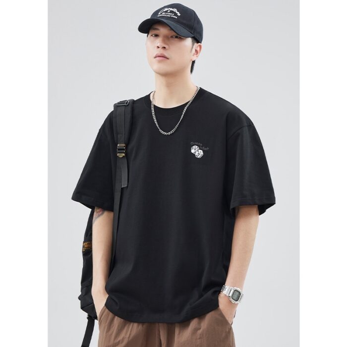 Men’s Japanese Cotton Embroidered Tee – Summer Style - Image 2