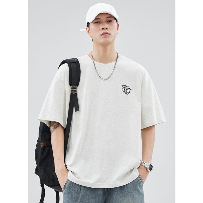 Men’s Japanese Cotton Embroidered Tee – Summer Style - Image 4