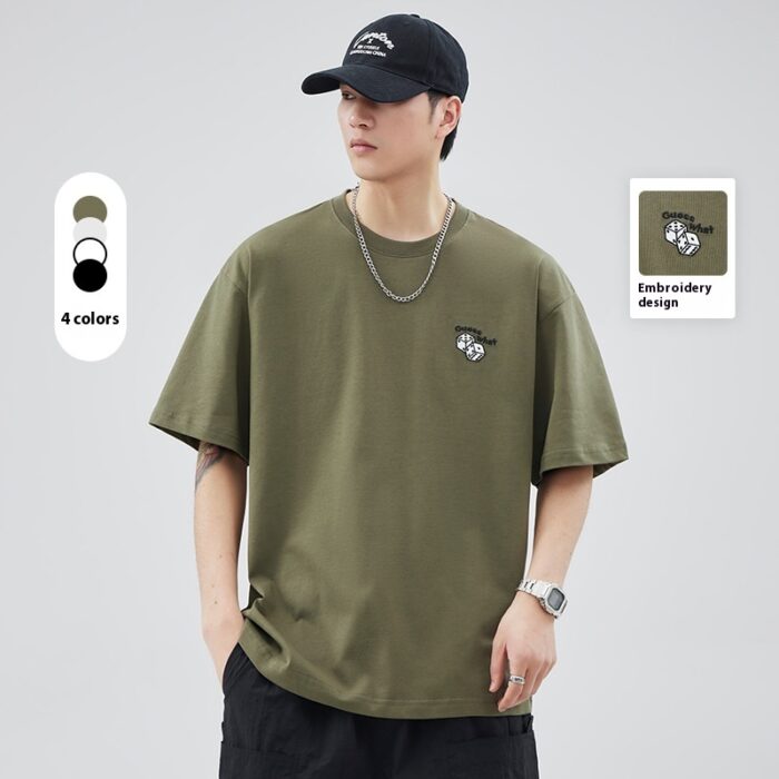Men’s Japanese Cotton Embroidered Tee – Summer Style