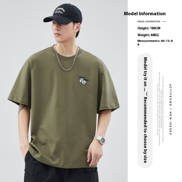 Men’s Japanese Cotton Embroidered Tee – Summer Style - Image 5