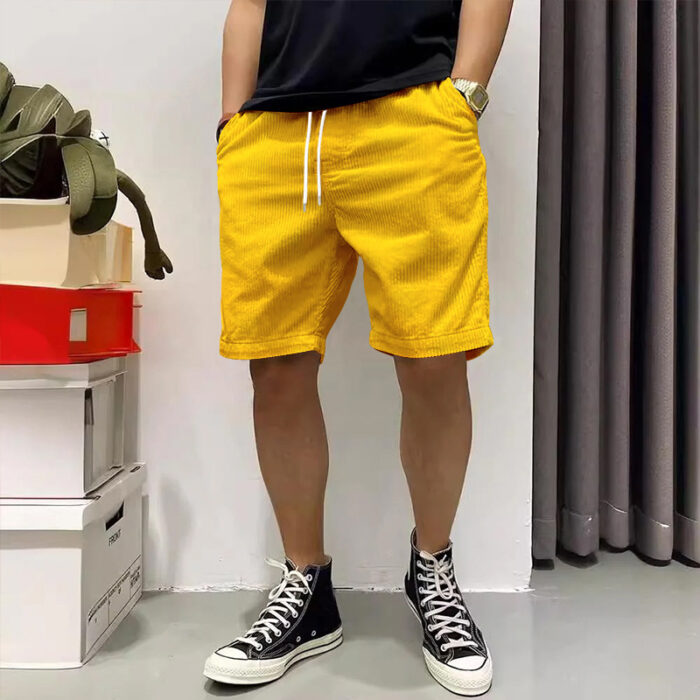 Men’s Vintage Cargo Shorts – Corduroy Summer Style - Image 5