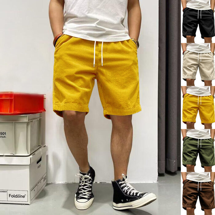 Men’s Vintage Cargo Shorts – Corduroy Summer Style - Image 6