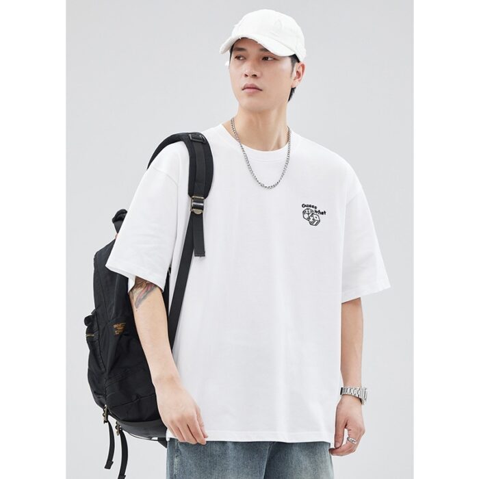 Men’s Japanese Cotton Embroidered Tee – Summer Style - Image 6