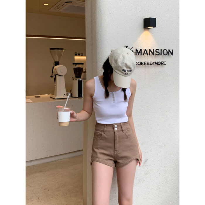 High Waist Denim Shorts - Image 8