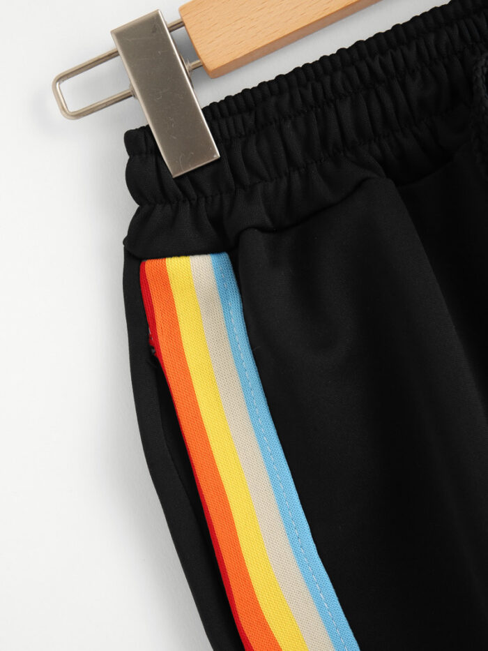Rainbow Striped Elastic Waist Shorts - Image 2