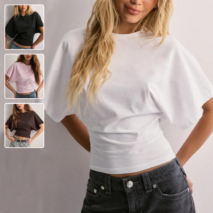 Loose Sleeve Round Neck Top - Image 4