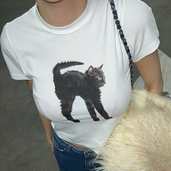 Cat Lover Graphic T-Shirt – Summer Cotton Tee - Image 2