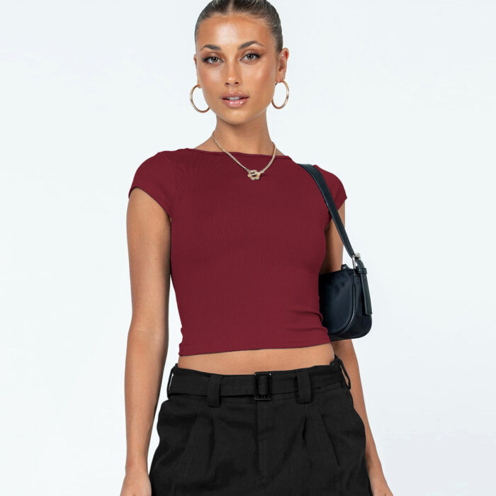 Y2K Hollow Crop Top Tee - Image 4
