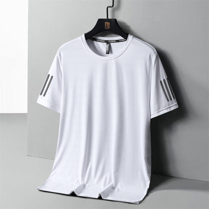 Ice Silk Quick-Dry Tee – Men’s Large Size Summer Shirt