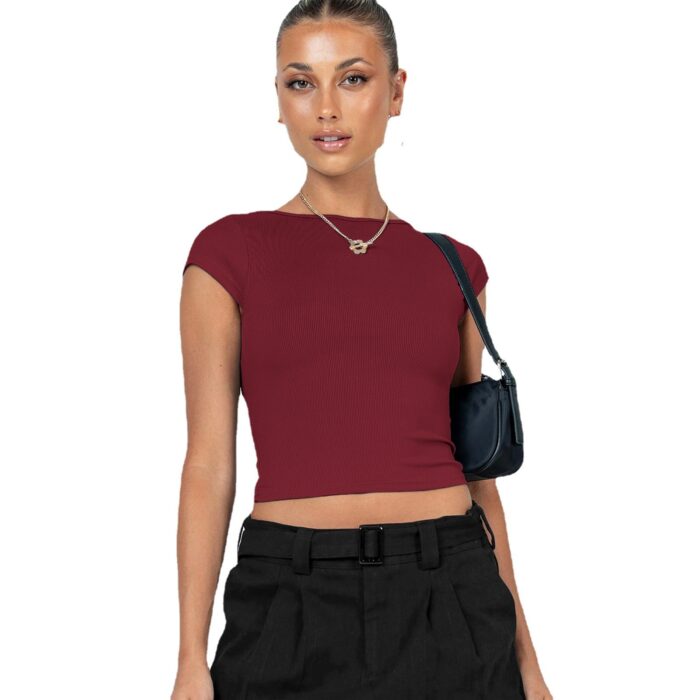 Y2K Hollow Crop Top Tee - Image 2