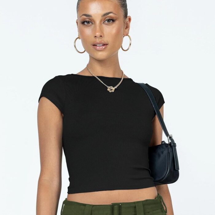 Y2K Hollow Crop Top Tee - Image 7