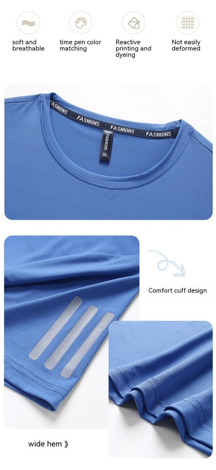 Ice Silk Quick-Dry Tee – Men’s Large Size Summer Shirt - Image 7