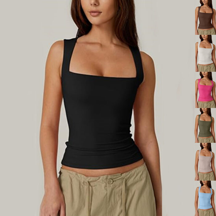 Square Neck Slim Fit Tank Top