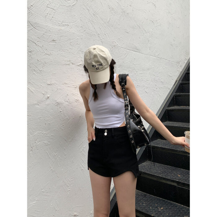 High Waist Denim Shorts - Image 5