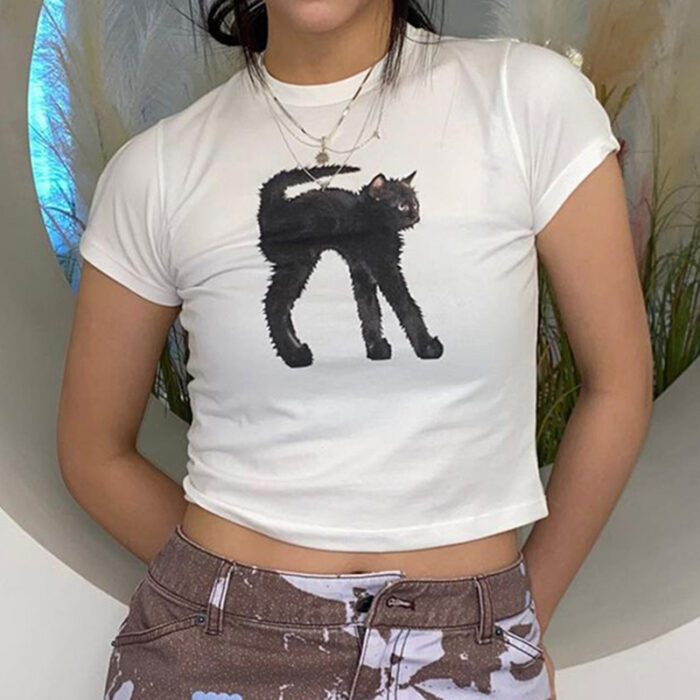 Cat Lover Graphic T-Shirt – Summer Cotton Tee - Image 3