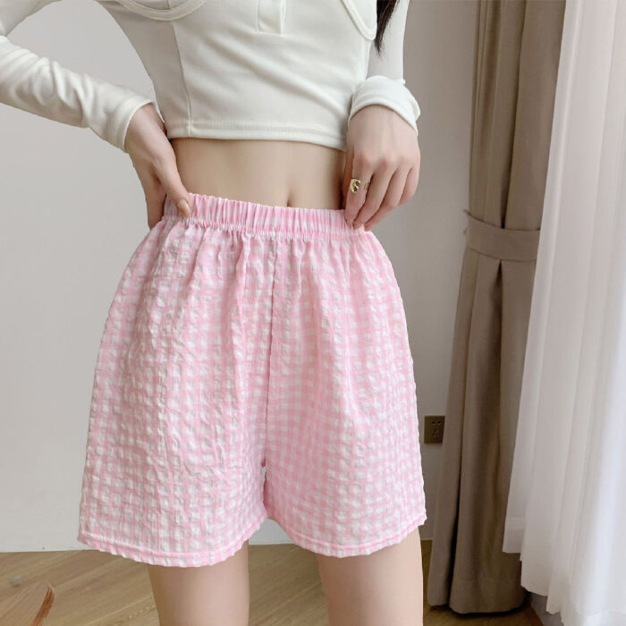 Plaid Cotton-Blend Summer Shorts - Image 5